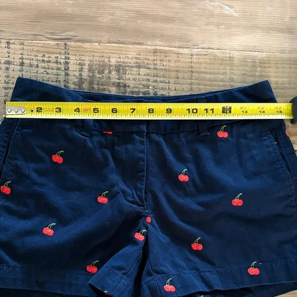 J. Crew Navy Shorts with Red Cherry Embroidery - Picture 3 of 4